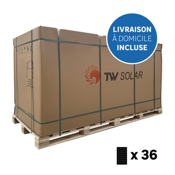 36er-Pack TONGWEI 500Wp doppelseitige Solarmodule, komplett schwarz, 1961 x 1134 x 30 mm