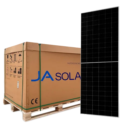 Palette mit 36 doppelseitigen Modulen von JA Solar, 615 W, Modell JAM66D45 LB Mono PERC, 132 Zellen